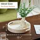 CHI AN HOME 12.6 Inch Capiz Round Decorative Tray, Decorative Serving Tray with Handles for Coffee Table, Kitchen Counter, Bathroom Vanity or Dining Table Centerpiece Tray, Modern Farmhouse Decor