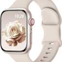 Sport Silicone Band Compatible with Apple Watch Bands 40mm 38mm 41mm 44mm 45mm 46mm 42mm 49mm for Women Men, Soft Wristband Water-proof Strap for iWatch Bands Series 11 10 9 8 7 6 5 4 3 2 1 Ultra SE