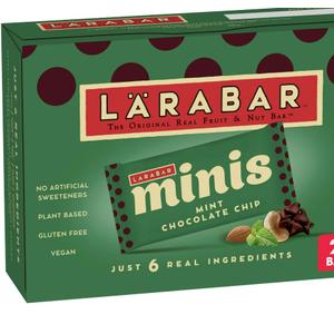 Larabar Mint Chocolate Mini Bars, Gluten Free Vegan Fruit & Nut Bars, 20 ct