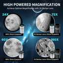 WOSPORTS Telescope for Adults High Powered, 90mm Aperture 600mm Astronomy Portable Professional Refractor Telescope for Beginners, Magnification 180X, with Adjustable Tripod, Phone Adapter, Carry Bag