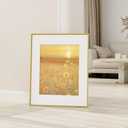 16x16 Metal Picture Frame, 16 x 16 Square Premium Aluminum Photo Frames with 12x12 Removable Mat, Tempered Glass, Vertical and Horizontal Display, Wall Hook Hanging Hardware Included, Gold, 1 Pack