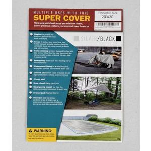Large Waterproof Tarp - Heavy Duty 10 Mil Thick Poly Tarpaulin Ideal for Canopy Tents, Boats, RV or Pool Covers - Multipurpose Protective Tarps with Grommets for Indoor and Outdoor Use | 20' x 30' (.Silver-medium Weight Protection)