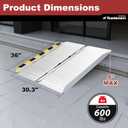 Ruedamann 3 Feet X 30.3 inch Portable Wheelchair Ramp for Home Steps, Non-Slip Aluminum Wheelchair Ramp, Folding Ramp for doorways, shed, Warehouse, Threshold Ramp for Scooters, Stairs, Easy to Clean