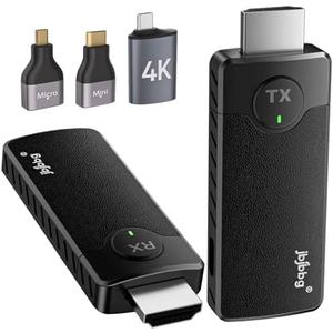 Wireless HDMI Transmitter and Receiver 4K,Wireless HDMI Extender 1080P Output Plug & Play, Support 2.4/5.8GHz for Streaming Video and Audio to Monitor from Laptop/Pc/Tv Box for Home, Office