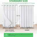 eachope No Hooks Needed Linen Textured Shower Curtain with Snap-in Fabric Liner Set,White Hotel Luxury Decor Shower Curtains for Bathroom with Mesh Top Window,Waterproof & Washable,71Wx74H