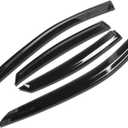 DNA MOTORING Set of 4 Tape-On Window Rain Guards for 19-24 Forte Smoke Tint Window Visor Shade/Sun Wind/RAIN Deflector, WVS-302