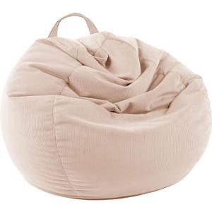 LPMOERA Stuffed Animal Storage Bean Bag Chair Cover (No Filler) For Kids and Adults.Pets Dogs/Cats Lazy Beds.Soft Premium Corduroy Stuffable Bean Bag For Organizing Children Plush Toys or Memory Foam (Beige(cover Only))
