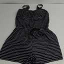 Tempt Me Romper One Piece Swimsuits with Short - Women Boyleg with Pockets Modest Bathing Suit 2025 Swimwear (Black Striped), Size: M