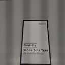 2PCS Water Absorbing Stone Drying Tray Mat for Bathroom Sink & Kitchen Counter Organizer, Quick Dry Dish Soap Dispenser Sponge Holder, Vanity Sink Caddy, Coaster, Dark Gray - 10" x 6"