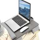 Vorshape Large Home Office Lap Desk - Cooling in Summer & Warming in Winter - Soft Cushion Portable Wooden Black Lap Desk Fits Up to 17" Laptop, 21.6" W x 14.6" D x 3.1" H