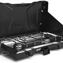 Coleman Triton 2-Burner Propane Stove, Portable Camping Cooktop with 2 Adjustable Burners & Wind Guards, 22,000 BTUs of Power for Camping, Tailgating, Grilling, BBQ, & More