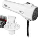 Red by KISS HandleLess Blow Dryer 2200W Ceramic Tourmaline White Color, 3 Heat Settings, Pik and Diffuser Included Comfortable Grip, Ionic for Frizz-Free Shine, Detangler & Straightening, White
