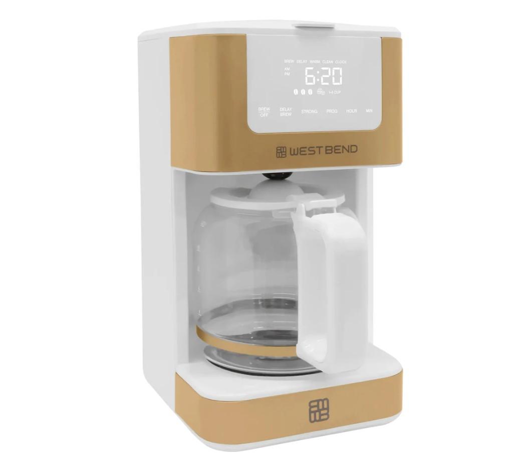 12-Cup White-Gold Hot & Iced Coffee Maker - CMWB12WG13