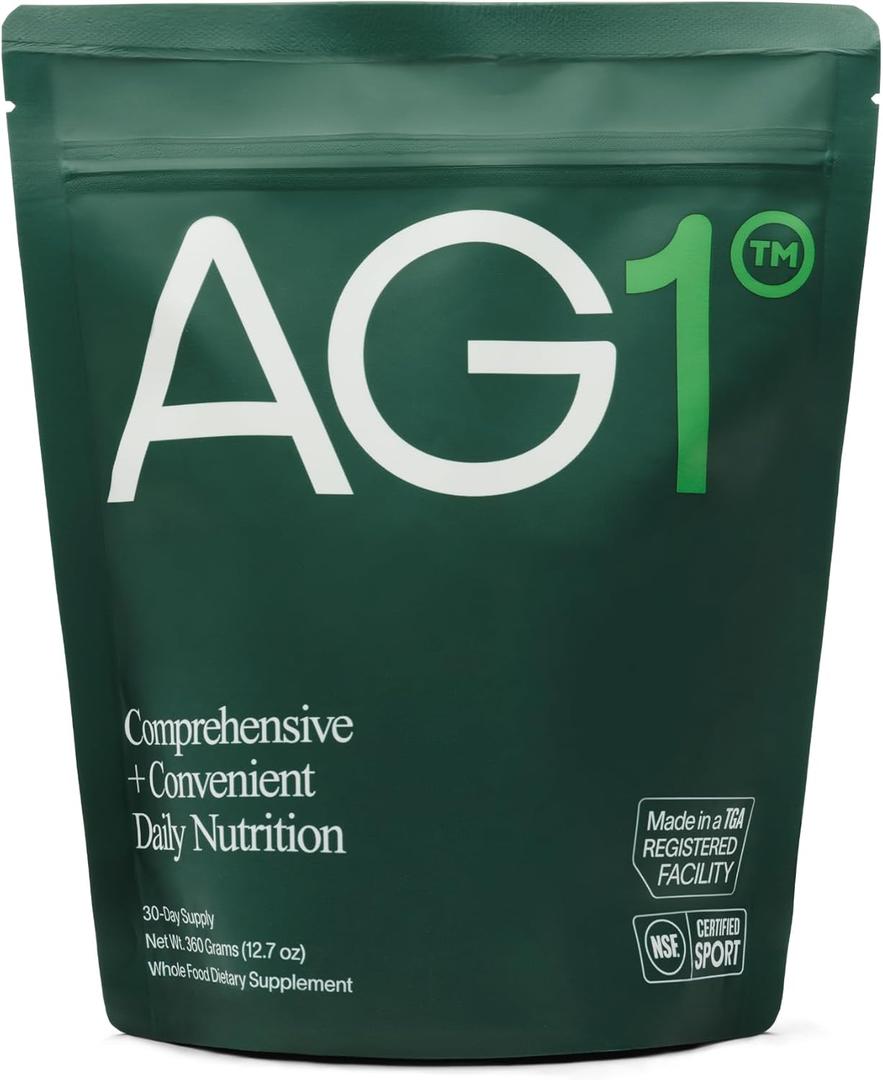 AG1 Greens Powder Supplement | Improve Gut Health | Multivitamin, Probiotic, Gluten Free, Vegan and Keto Friendly | 75 Vitamins (Athletic Greens) - Refill Pouch Only, Best By 03/2025
