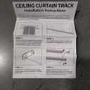 Curtain Track, Ceiling Curtain Track for Room Divider, Ceiling Mount Rail Set with Roller Hooks, White