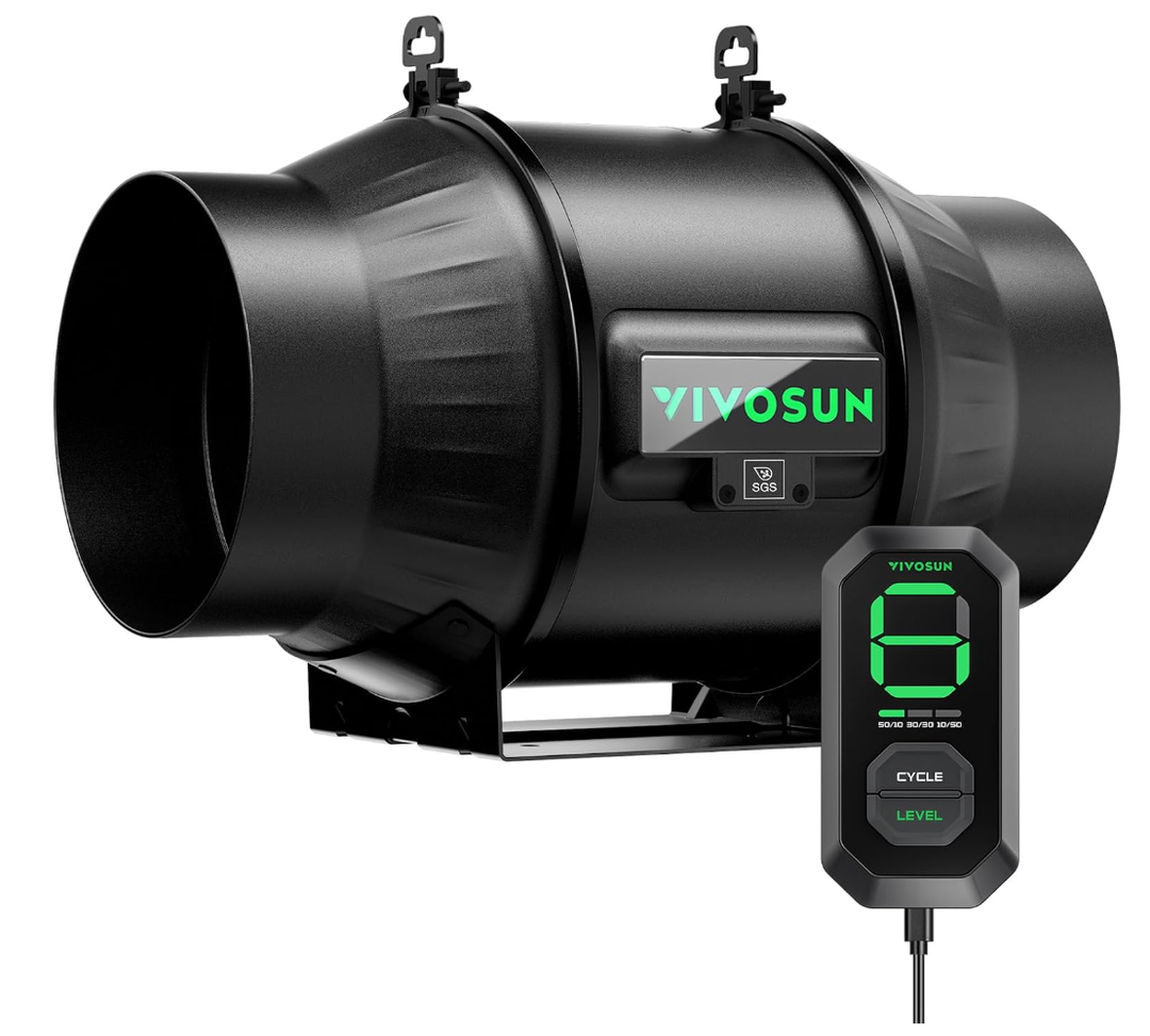 VIVOSUN T6 6" Inline Fan &Cycle Mode Speed Controller, 408 CFM Aerozesh Fan