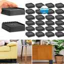 Bed Risers 1 inch, 2 inch, 3 inch, 4 inch Heavy Duty, Adjustable Furniture Riser for Table Desk Couch Sofa Chair Recliner Leg Frame Dorm, Stackable Bed Raisers Blocks (Black 8 Pack, 1+1+1 inch)