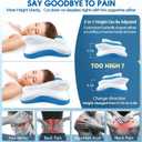 CHxxy Cervical Neck Pillow for Pain Relief Sleeping, Memory Foam Pillows, Ergonomic Side Sleeper Pillows for Adults, Orthopedic Neck Support Pillow for Back Stomach Sleepers-King Size&Blue