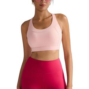 RUNNING GIRL High Impact Sports Bras for Women, Plus Size Sports Bra High Support with Molded Cup Workout Yoga Bra (3025_Pink_XXL)