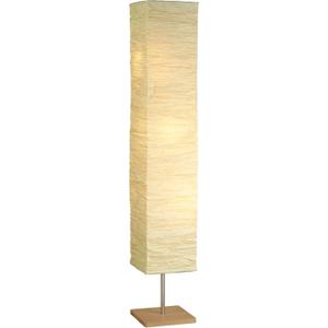 Adesso 3-Light Floor Lamp, Natural Wood & Beige, Adjustable, 58” | Dune 60W Floor Lamp with Foot Switch for Bedroom, Living Room, Reading Nook, or Corner Accent Lighting