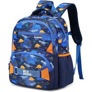 Preschool Backpack Kids School BookBags for Boys Girls Kindergarten Toddler School Bags (Dinosaur Blue Background)
