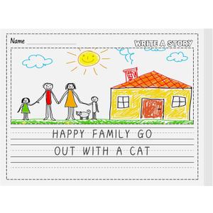 Eaasty 100 Sheets Story Writing Paper Bulk Handwriting Practice Paper for Kids Diary with Picture Story Space and Dotted Lines 11x8.5" Primary Composition Notebooks for Kindergarten Toddlers
