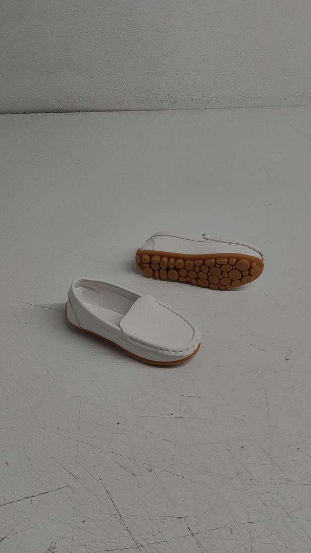 LONSOEN Toddler Little Kid Boys Girls Soft Slip On Loafers Dress Flat Shoes, 30