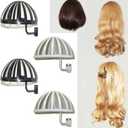 Plastic Wig Head Holders & Hangers  Wall Mounted Wig Stand (2 Black + 2 White) for Styling, Drying & Display