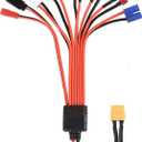 RC Lipo Battery Charger Adapter Connector Splitter Wire 8 in 1  Universal Connector to XT60/ 4.0mm Banana Plug Lead Cable for TRX, T-Plug, Futaba, Tamiya Mini, XT60, EC3, JST,Tamiya (XT60)