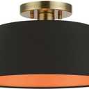 Livex Lighting, 51357-01, Palma, Semi-Flush, Antique Brass