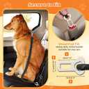 Pawaboo Dog Seatbelt for Car, Reflective Rope Dog Dog Car Seat Belt Bungee, Pet Tether Safety Restraint with Heavy Duty Buckle, Dogs Cars Harness Leash with 360 Lockable Buckle, Black