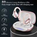 HAOYUYAN Wireless Earbuds Bluetooth 5.3 Headphones with 80H Playback, IPX7 Waterproof Over Ear Buds with LED Power Display for Sports Running WorkoutsChampagne Gold