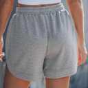 luvamia Sweat Shorts for Women High Waisted Pull On Elastic Waist Loose Fit Comfy Lounge Casual Summer Athleisure Shorts (Gray, L)