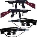 4 Pcs Inflatable Gun Props Inflatable Prop Gun for Cosplay Costume Accessories with Strap Inflatable Machine Theme Party Birthday Decorations Balloons