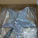 Nuanchu Christmas Star Tree Topper 10.4 x 9.4 Inch Large 3D Glitter Topper Ornament Metal Hollowed with 20 LED Lights Vintage Xmas Reflector Treetop New Year Holiday Indoor Decor(Sliver Green)