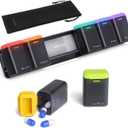 Weekly Pill Organizer Magnetic, Removable Pill Box 7 Day 1 Time a Day, Large Travel Pill Case, Week Once Daily Medication Dispenser, Medicine Container Holder for Supplement, Vitamin, Black