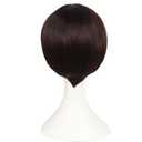 JoneTing Black Mushroom Wig Bowl Cut Wigs Mens Wig 70s 80s+Hair Cap for Halloween Party Short Funny Wigs for Man Black Bob Hair With Bangs for Christmas Cosplay Costume Party Outfit