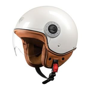 KYPARA DOT Approved Vintage Open Face Motorcycle Helmet with Visor, Retro Half Helmet for Men & Women (White Rounds, M)