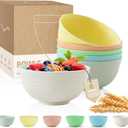 Wheat Straw Bowls - Cereal Bowls Set of 6, 26 OZ, Lightweight & Unbreakable, Microwave Safe, Macaron Colors
