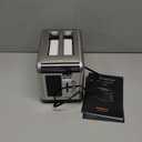 2 Slice Easy Touch Screen Toaster, Stainless Steel Toaster with Wide Slots, Even Toasting for Bagels & Bread, Reheat & Defrost, Removable Crumb Tray, Silver