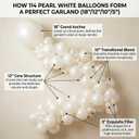 2 x 114pcs Pearl White Balloons Different Sizes, 18 12 10 5 inch Pearl Balloons Garland Arch kit for Bridal Baby Shower Engagement Wedding Birthday Valentines Party Decorations
