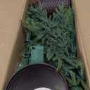 Christmas 3ft 4ft 5ft Potted Pre-lit Twinkle LED Cypress Norfolk Artificial Christmas Tree, Faux Potted Plants with a Woven Basket Base for Front Porch Indoor Outdoor Decor(Cypress Tree)