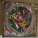 21'' Artificial Wreath for Outdoor Indoor UV Resistant Fake Plastic Plants Faux Flowers Daisy with Eucalyptus Leaves for Home Garden, Porch, Window Box, Front Door, Mix for Fuchsia Purple Yellow Red