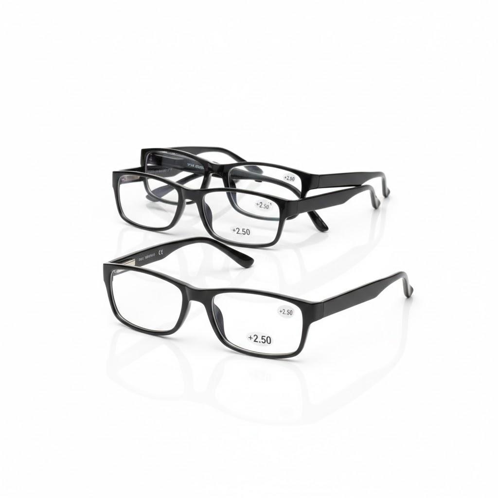 Reading glasses+2.50 Black, Pack of 3 