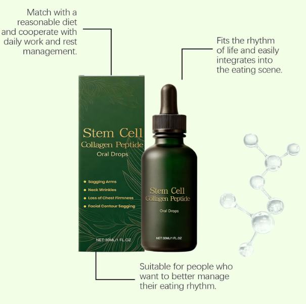 Stem Cell Collagen Peptide Oral Drops, 2026 New Upgrade Hydrolyzed Liquid Collagen Peptides for Skin Lift & Firm, Anti-Wrinkle & Hydration, Natural Supplement for Women and Men (3 pcs) 