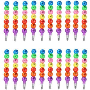 20pcs Stackable Pencils 7 in 1 Smile Face Stacking Pencils Non-sharpening Multi-Point Replaceable for Dental Dentist Gift Party Favors Birthday School Stationery