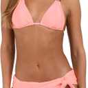 Sunshine 79 Women's Triangle Halter Bikini Swimsuit Top (Pink)
