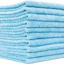 The Rag Company - Edgeless 300 - Microfiber Detailing Towels, Perfect for Removing Polishes, Sealants, and Glaze; Great for Interior Cleaning and Dirty Jobs; 300GSM, 16in x 16in, Light Blue (10-Pack)