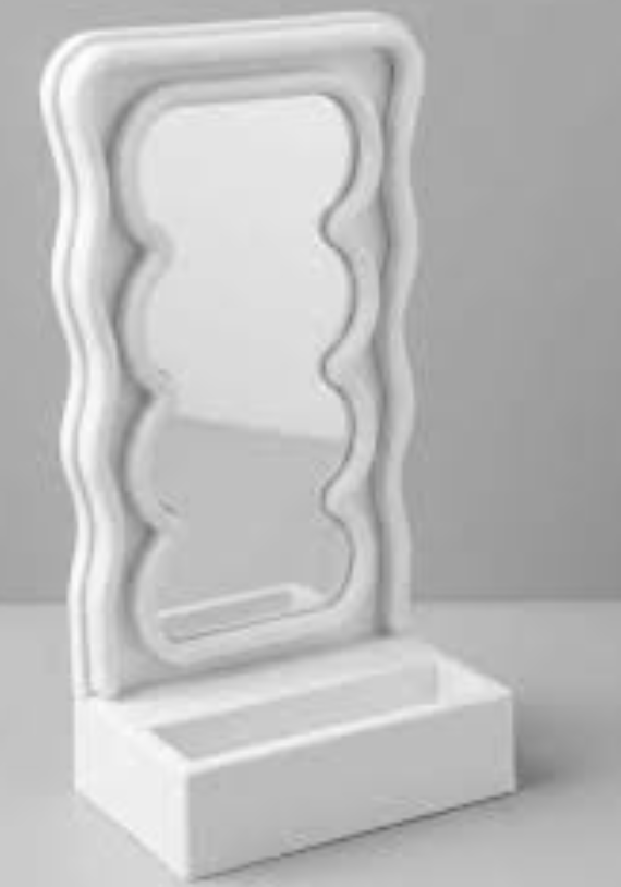 Wavy LED Light & Mirror Phone Holder