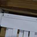 Full Size Floor Bed Frame with Slats and Safety Guardrail, Wood Full Size Montessori Floor Bed with Door and Fence, Easy Assemble Montessori Beds for Kids, Girls, Boys, White